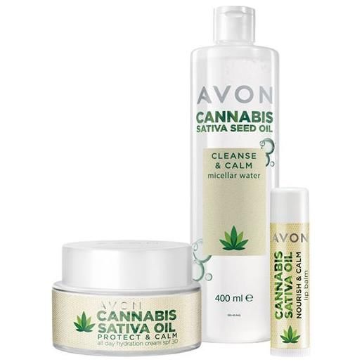 Cannabis Sativa Collection avon set skincare alla canapa sativa -