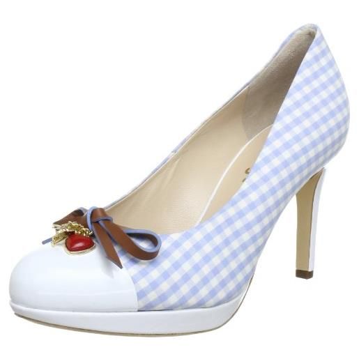Högl shoe fashion gmbh 5-108066-40020, scarpe col tacco donna, multicolore (mehrfarbig (blue/weiss 3202)), 38.5
