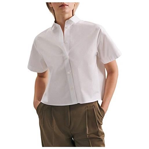 Seidensticker fashion bluse kurzarm camicia da donna, bianco, 40