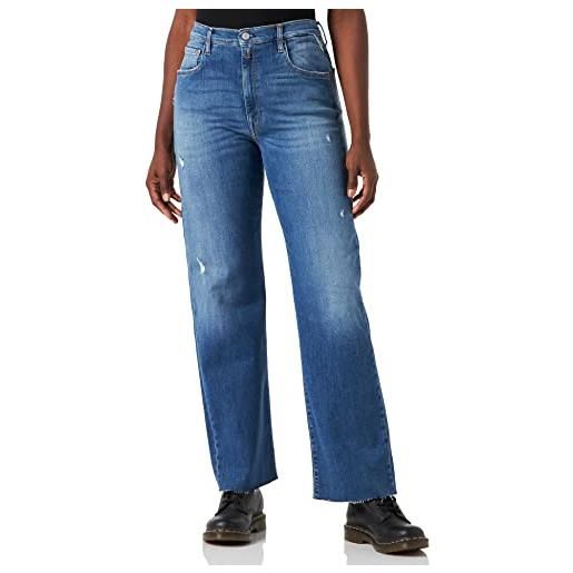 Replay reyne jeans, 009 blu medio, 31w x 30l donna