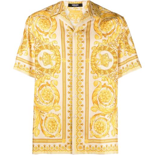 Versace camicia con stampa barocca - giallo