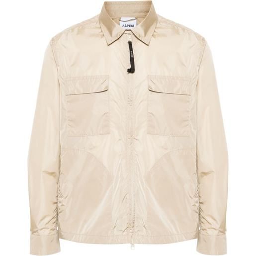 ASPESI giacca-camicia leggera con stampa - toni neutri