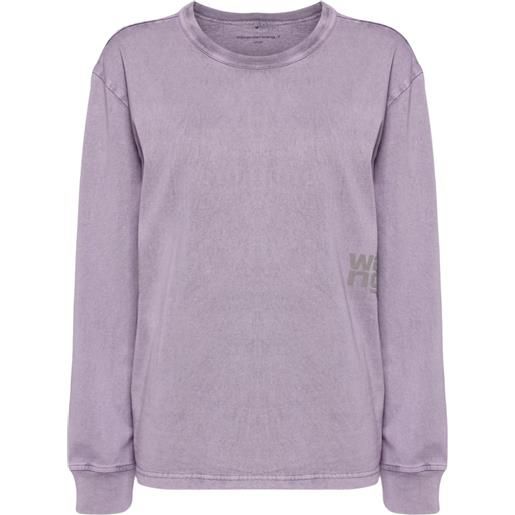 Alexander Wang t-shirt con applicazione logo - viola