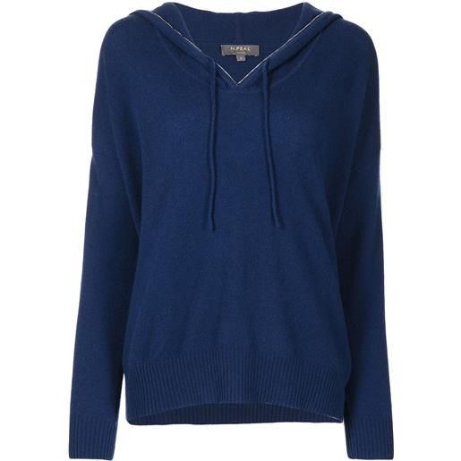 N.Peal maglione con coulisse in cashmere - blu