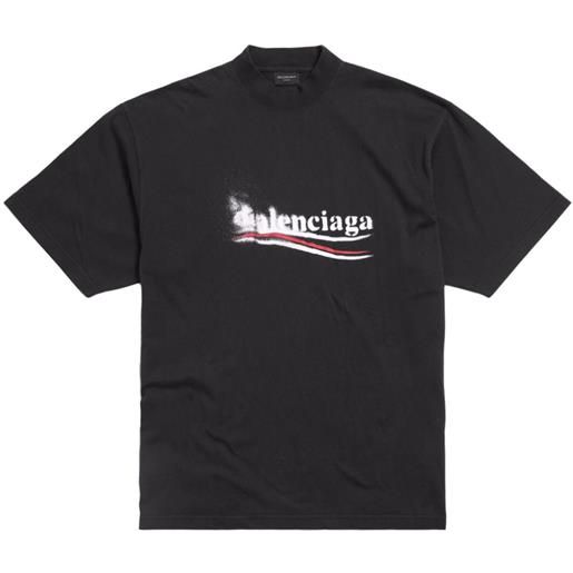 Balenciaga t-shirt political stencil - nero