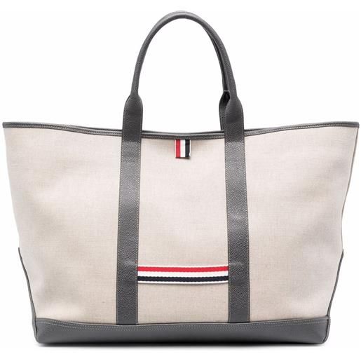 Thom Browne borsa tote media - toni neutri