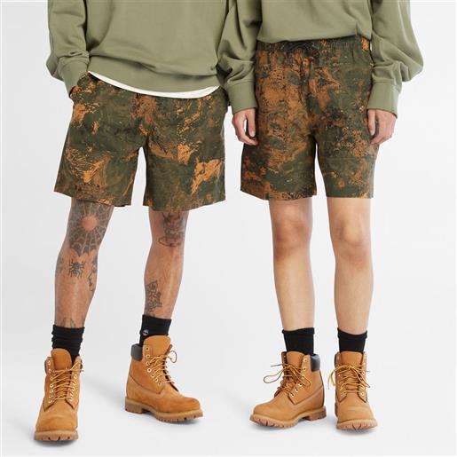 Timberland shorts intessuti stampati all gender con stampa verde unisex
