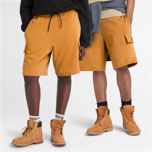 Timberland pantaloncini sportivi cargo con targhetta intessuta da uomo in arancione arancione