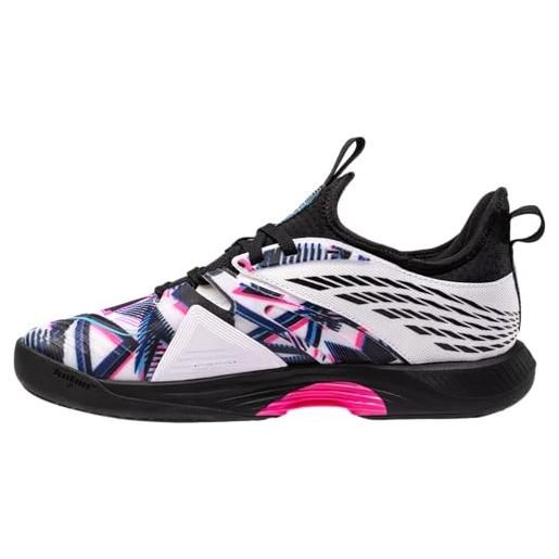 K-Swiss performance speedtrac padel, scarpe da tennis uomo, white/black/neon pink, 43 eu