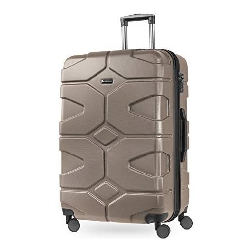 Hauptstadtkoffer - x-kölln - set 2 bagagli rigidi espandibile, valigie cabina e grande (s & l), oro