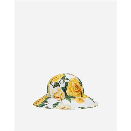 Dolce & Gabbana cappello in popeline stampa rose gialle