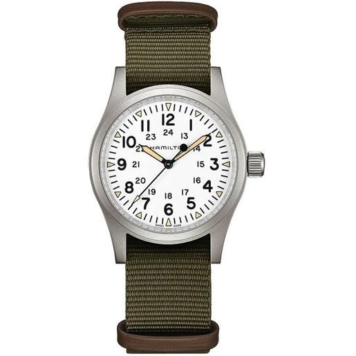 Hamilton khaki field mechanical nato bianco 38mm h69439411