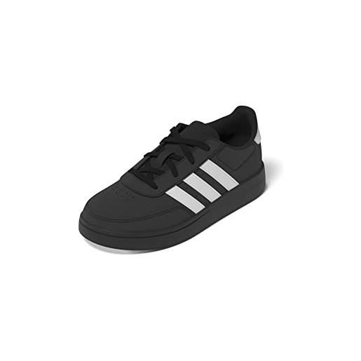 adidas breaknet lifestyle court lace, sneakers unisex - bambini e ragazzi, core black ftwr white ftwr white, 39 1/3 eu