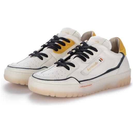 BARRACUDA | sneakers earving bianco blu giallo