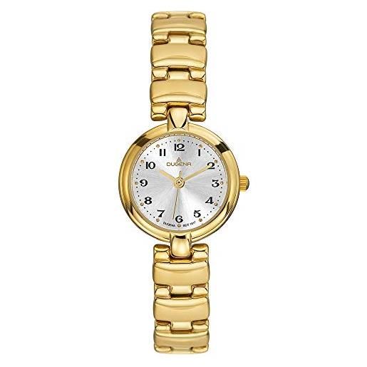 Dugena 2009221 - orologio da polso, donna, acciaio inox placcato, colore: oro