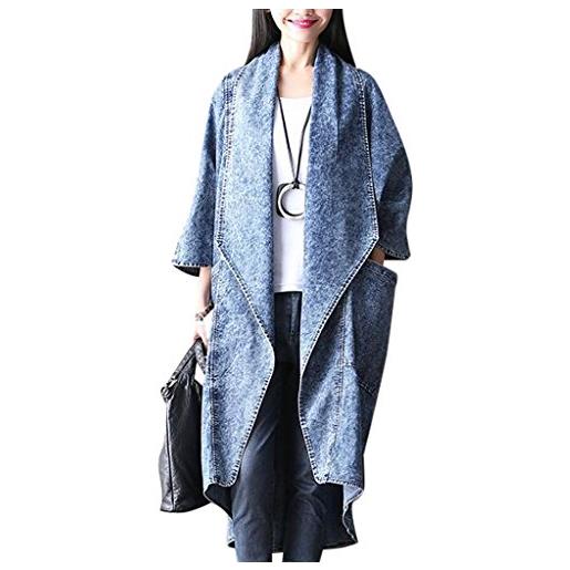 Youlee donna batwing manica cardigan denim cappotto