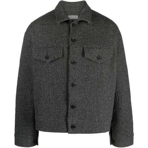 Yohji Yamamoto giacca-camicia con effetto mélange - nero