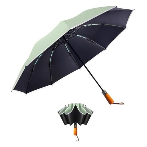 FATONESA ombrello reverse pieghevole protezione uv antivento striscia riflettente real wood maniglia automatica open close ombrello auto
