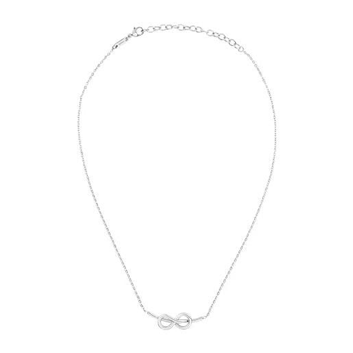Breil gioiello collezione b&me, collane da donna in acciaio colore argento misura 45 con senza pietre - tj3500