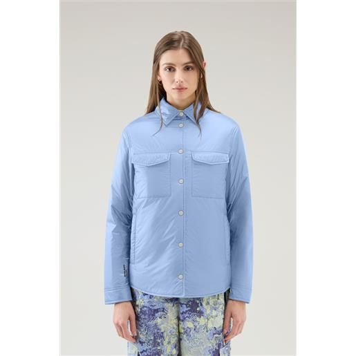 Woolrich donna giacca a camicia imbottita in pertex quantum riciclato blu taglia xs