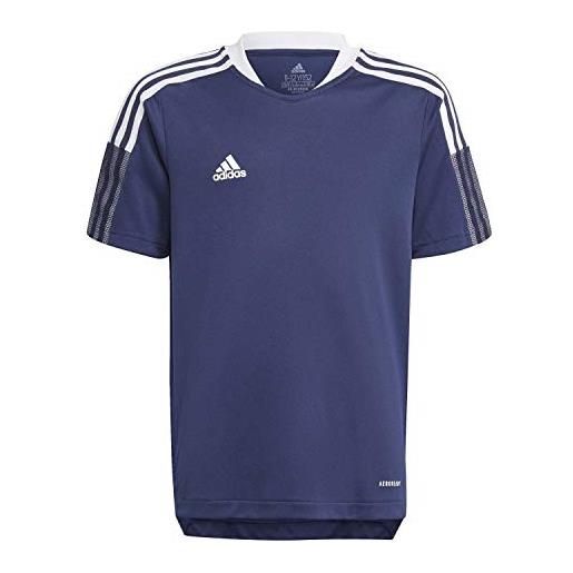 Adidas tiro21 tr jsy y, t-shirt unisex-bambini, team navy blue, 7-8a