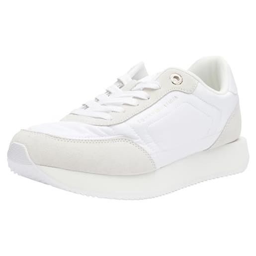 Tommy Hilfiger essential runner fw0fw07681, sneaker da corsa donna, bianco (white), 37 eu