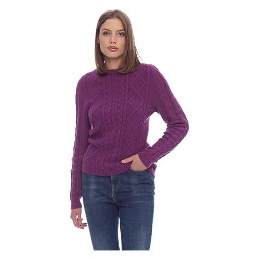 Kocca maglia invernale con scollo a barchetta viola donna mod: bumin size: s