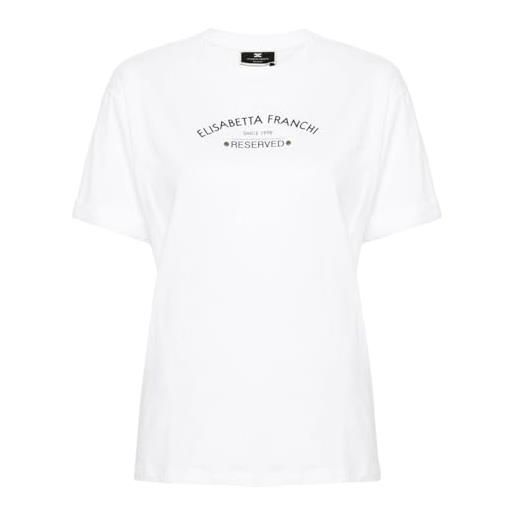 Elisabetta Franchi t-shirt donna ma02341e2-270 bianco 40
