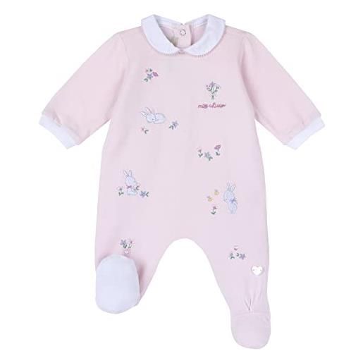 Chicco tutina pigiama neonata 3 mesi - 56 cm in cotone leggero primaverile color rosa - tema conigliette