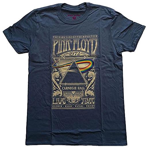 Pink Floyd ladies t-shirt: carnegie hall poster (x-small) - x-large - blue - ladies