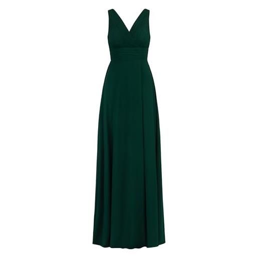 Kraimod abiti da sera con scollo a v anteriore scollatura posteriore special occasion dress, verde scuro, 48 donna
