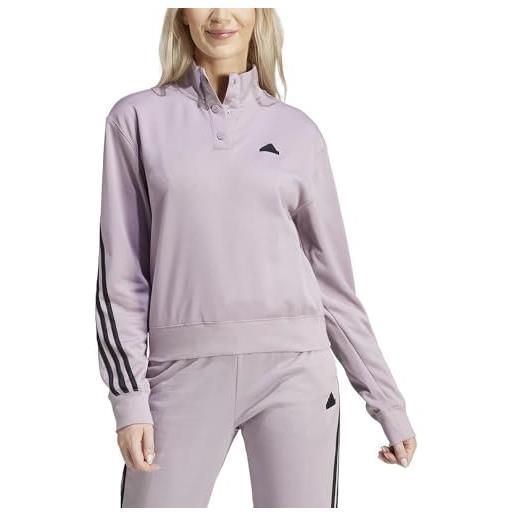 adidas iconic wrapping 3-stripes snap track jacket top, preloved fig/black, l women's