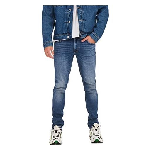 Only & sons onsloom slim blue 3292 jeans noos, blu denim, 29w x 30l uomo