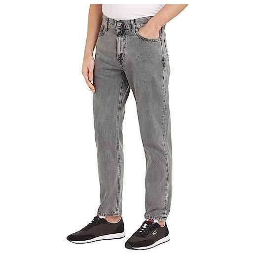Tommy Jeans jeans uomo dad jean regular tapered dad-fit, blu (denim black), 38w / 32l