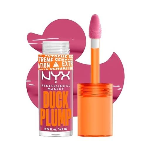 Nyx professional makeup gloss rimpolpante, altamente pigmentato, volume immediato e duraturo, arricchito con zenzero piccante, duck plump, tonalità: pick me pink, 6,8 ml