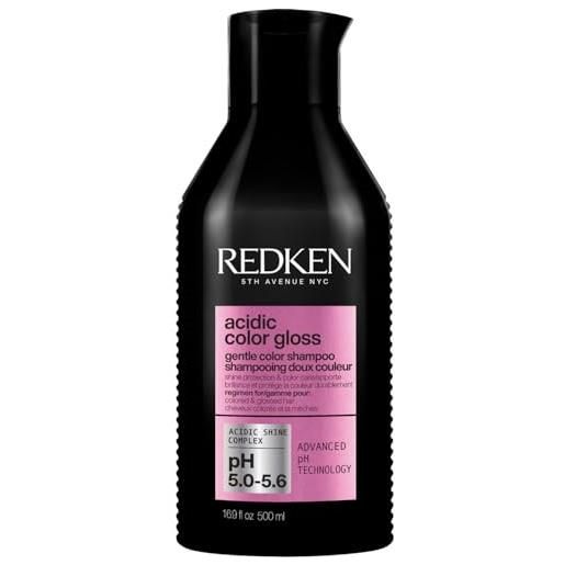 Redken, shampoo capelli colorati, per capelli tinti e spenti, protegge il colore, dona luminosità, formula con ph acido, acidic color gloss, 500 ml