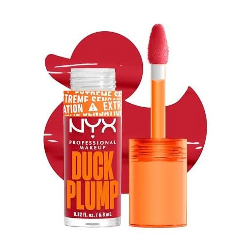 Nyx professional makeup gloss rimpolpante, altamente pigmentato, volume immediato e duraturo, arricchito con zenzero piccante, duck plump, tonalità: cherry spice, 6,8 ml