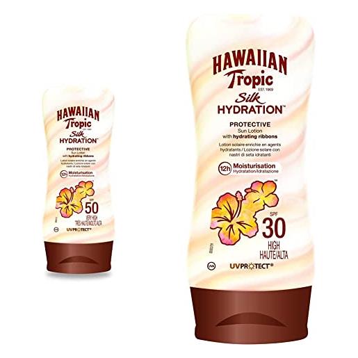 Hawaiian tropic silk hydration lozione spf 50, 180ml & silk hydration lotion spf 30, lozione - 180 ml (pack of 1)