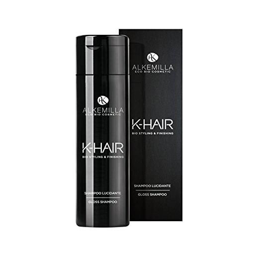 Yumi Bio Shop alkemilla - k-hair - shampoo lucidante - deterge delicatamente, dona luce e morbidezza ai capelli - vegan e nickel tested - 250 ml