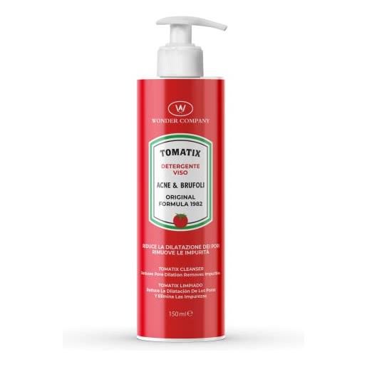 W Wonder Company tomatix detergente acne & brufoli, specifico per pelli grasse, miste, impure e tendenza acneica, 150 ml - wonder company