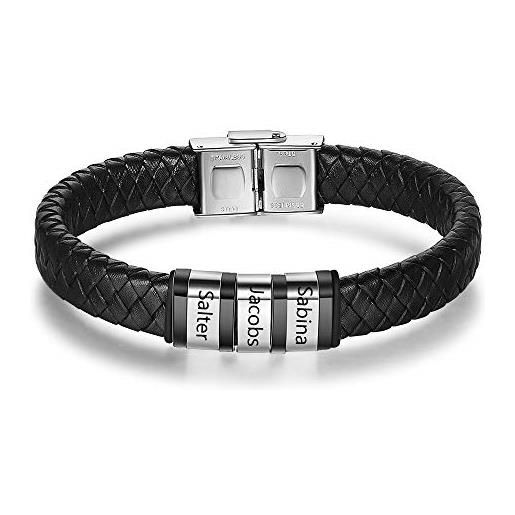 Bracciale Uomo Lotus Style Men In Black LS2058-2/1 – Acciaio Inossidabile 316L – Gioiello Urban Dal Design Robusto Con Croce – Regalo Originale