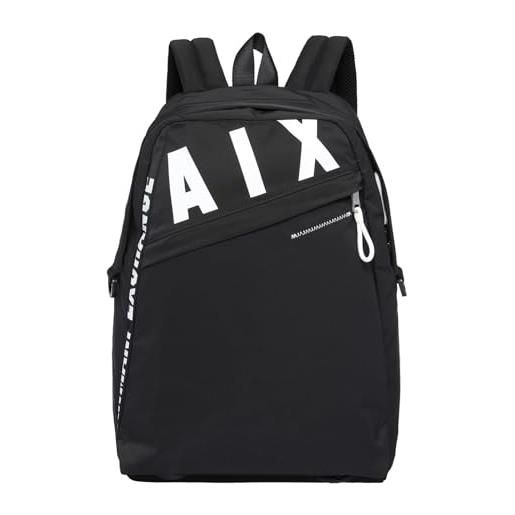 Armani Exchange contrast ax backpack, zaino uomo, nero, einheitsgröße