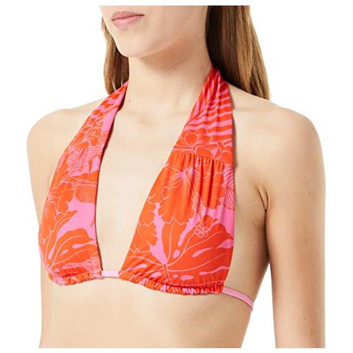 Pinko riposo top bikini tecno jersey parte superiore, na0_mult. Rosa/arancione, xs donna