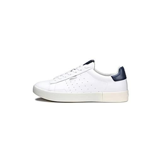 Docksteps - sneakers virginia in pelle, bianco-blu (44)