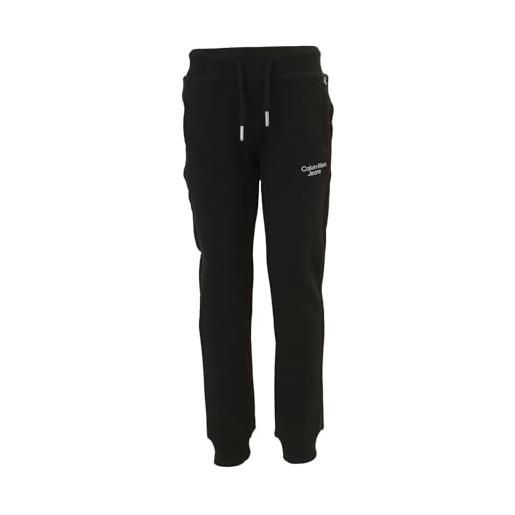 Calvin Klein Jeans - pantalone tuta bambino nero stack logo - 12a