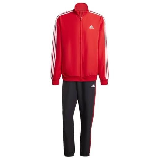 adidas 3-stripes woven track suit tuta, better scarlet, m men's