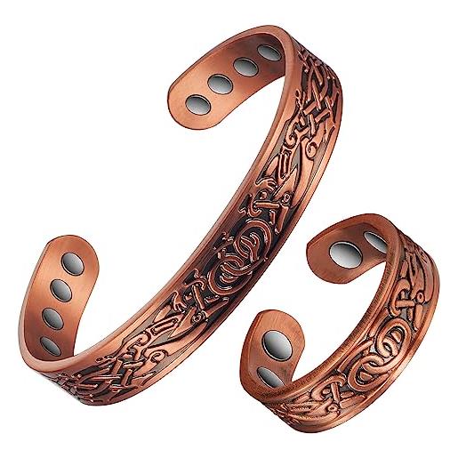 Wollet braccialetti magnetici in rame yinox per gioielli per artrite uomo donna bracciali in rame (cpb-0915)