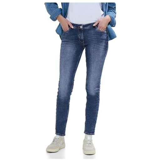 Cecil b377173 jeans casual, mid blue wash, 36w x 32l donna