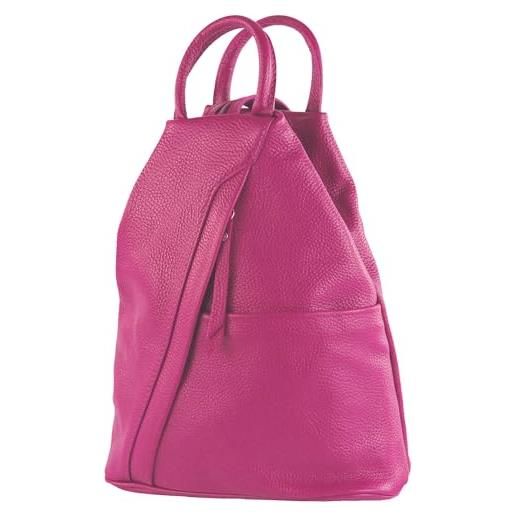 modamoda de - t180 - ital borsa da donna zaino in nappa, colore: rosa molto scuro