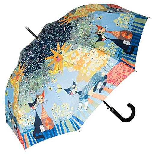 VON LILIENFELD® ombrello pioggia rosina wachtmeister: dolce vita lungo classico automatico donna arte gatto